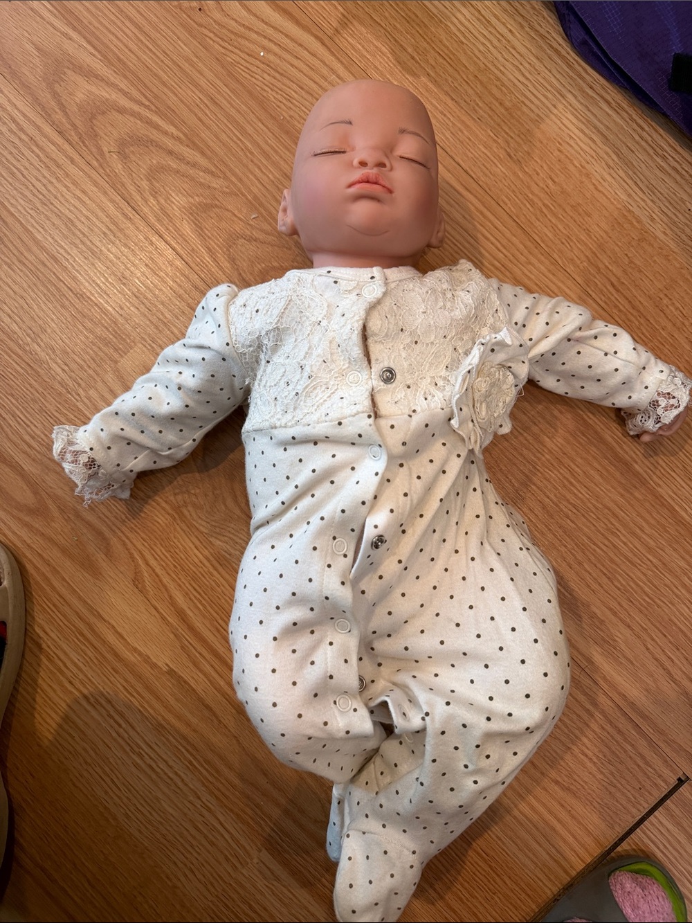 Baby Doll On with White Polka Dot body suit